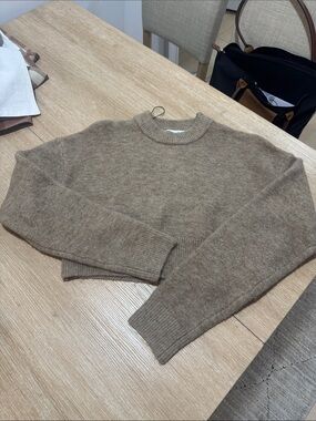 Brown cropped Zara sweater